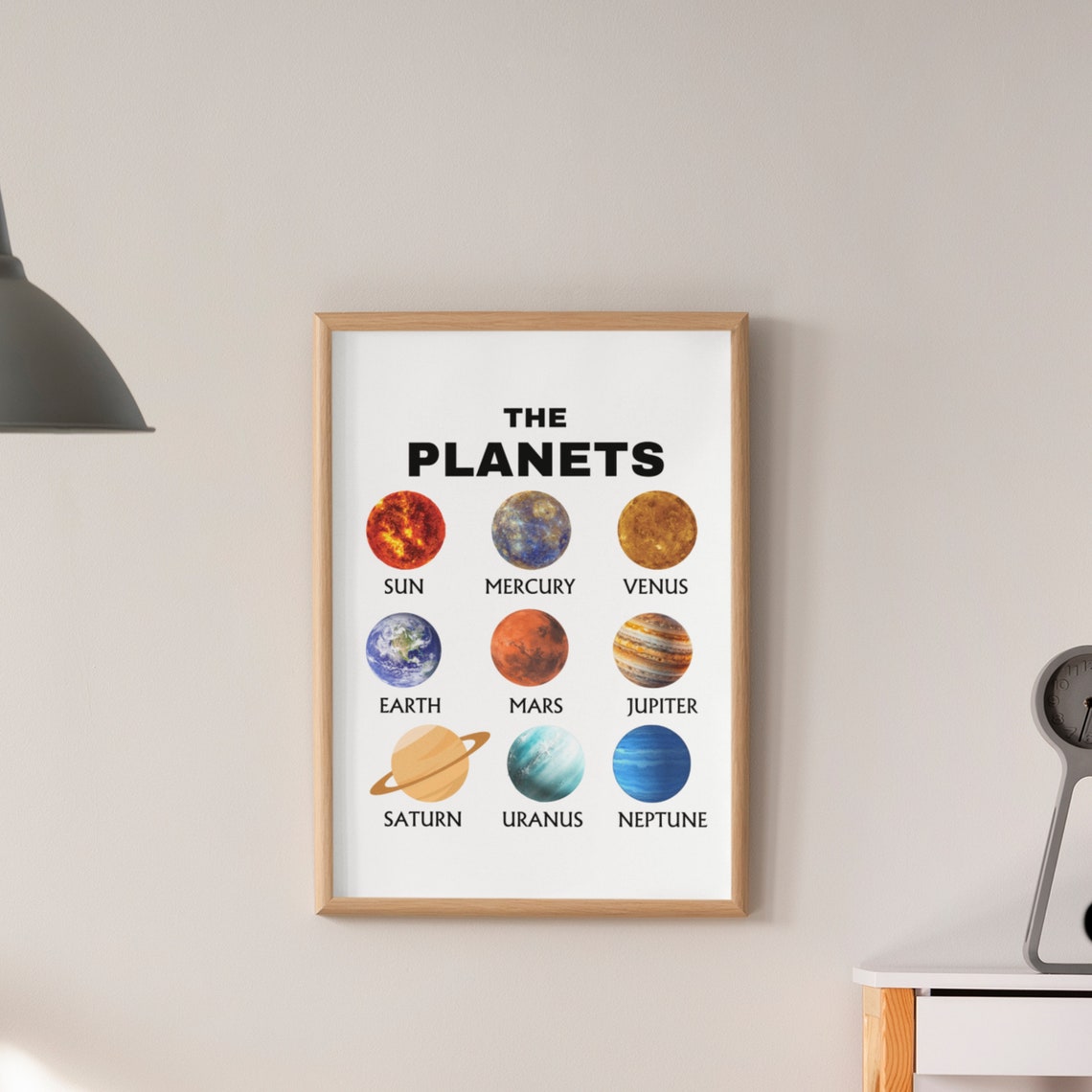 The Planets Solar System Chart Kids Educational Science Poster - Image 3