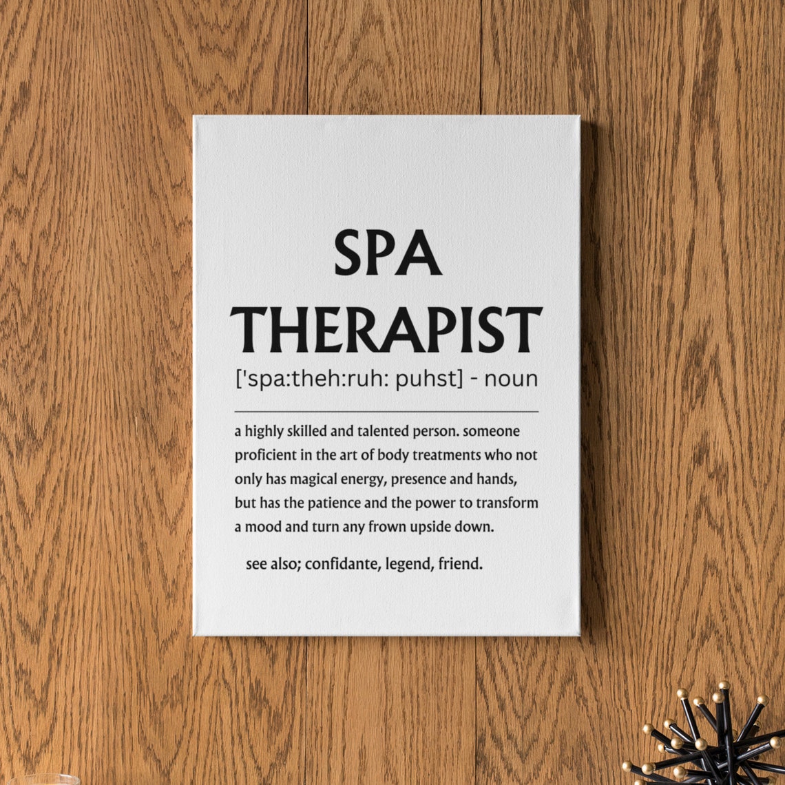 Spa Therapist Definition Body Treatment Appreciation Gift Poster - Image 4