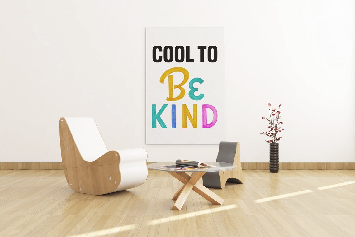 Cool To Be Kind Colorful Hand Lettered Kids Classroom Poster - Image 4