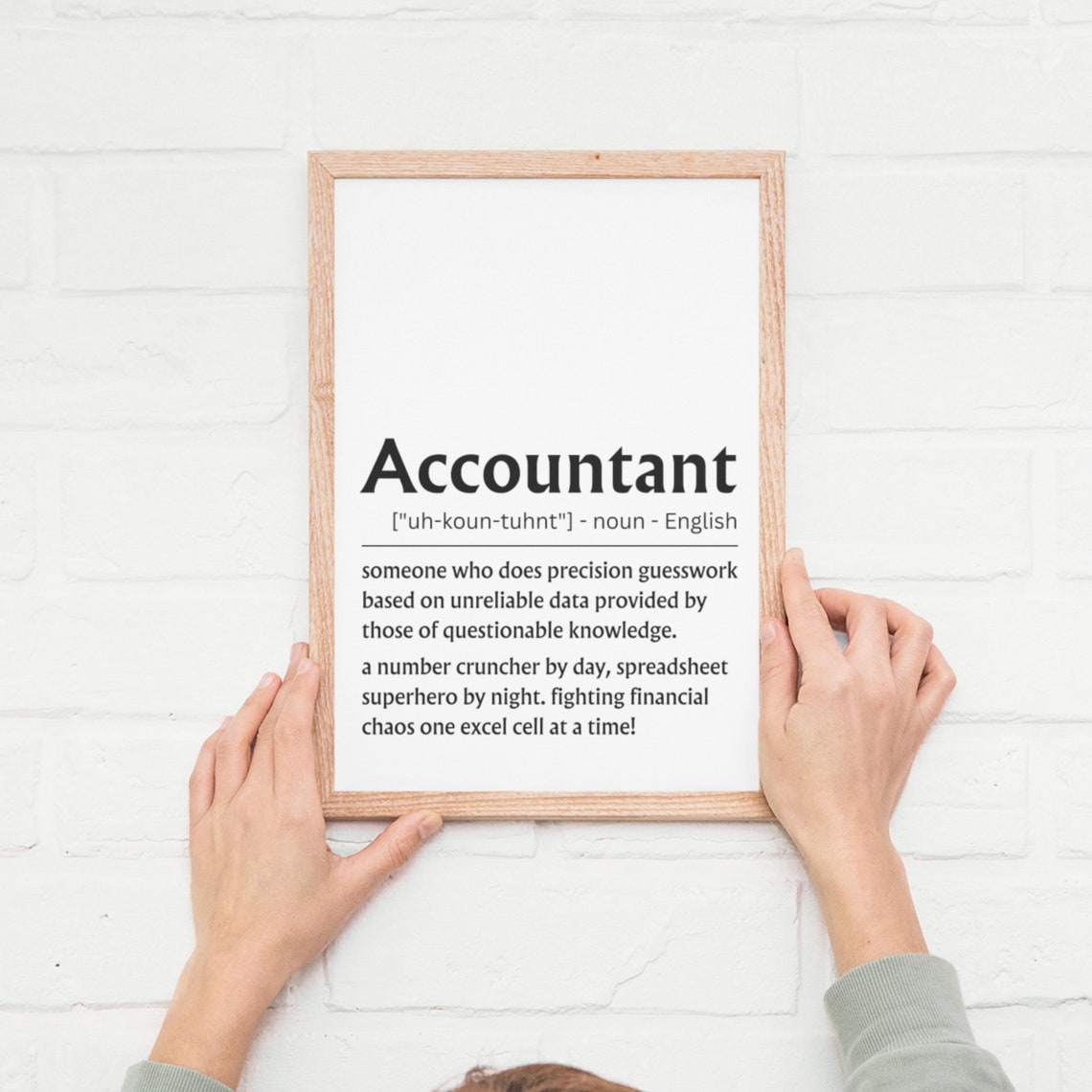 Accountant Spreadsheet Superhero Funny Definition Wall Poster - Image 3