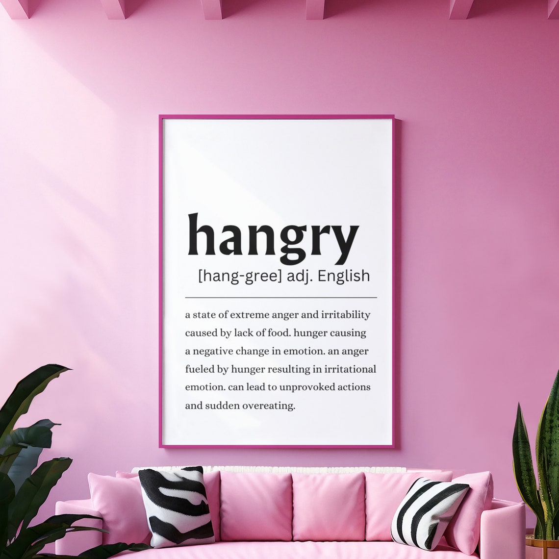 Hangry Funny Definition Kitchen Food Quote Humor Wall Poster - Image 8