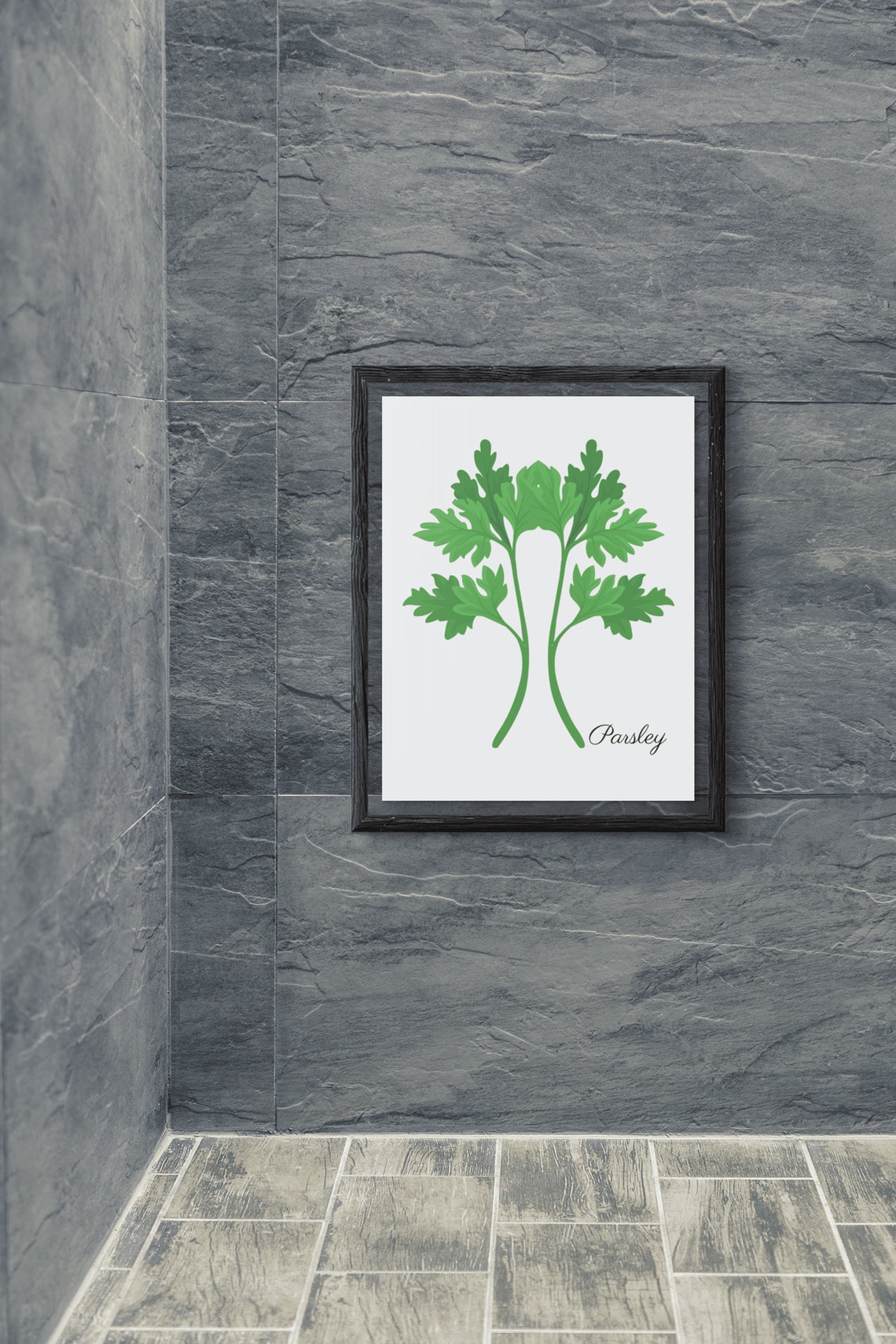 Parsley Botanical Herb Kitchen Green Illustration Modern Wall Poster - Image 3
