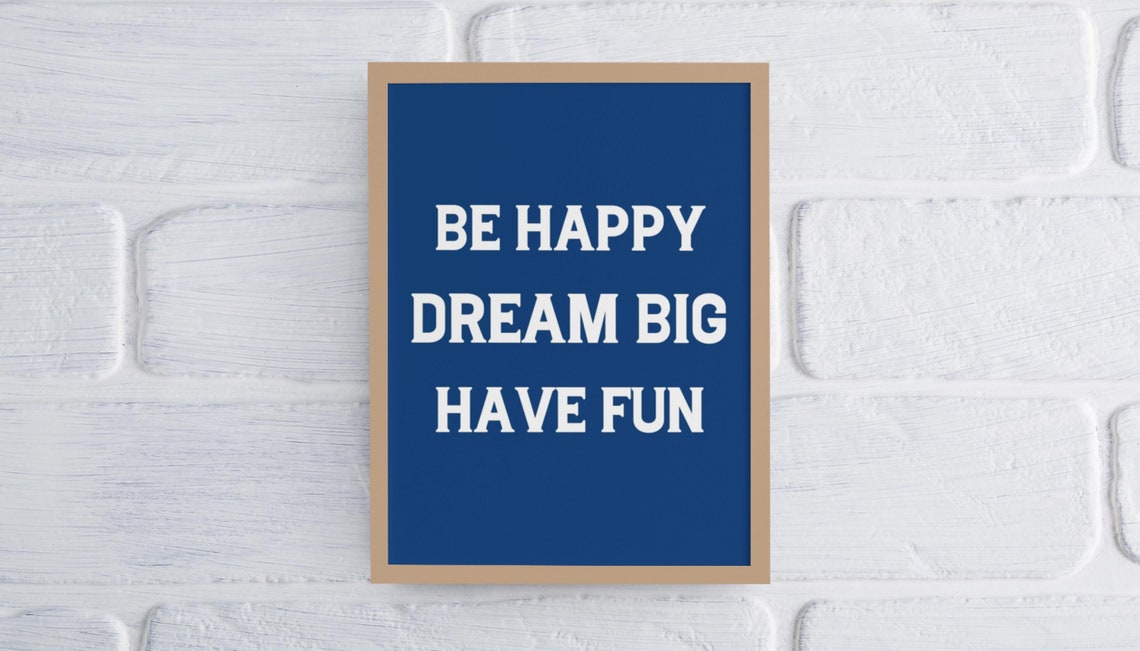 Be Happy Dream Big Have Fun Rainbow Letters Kids Nursery Poster - Image 4