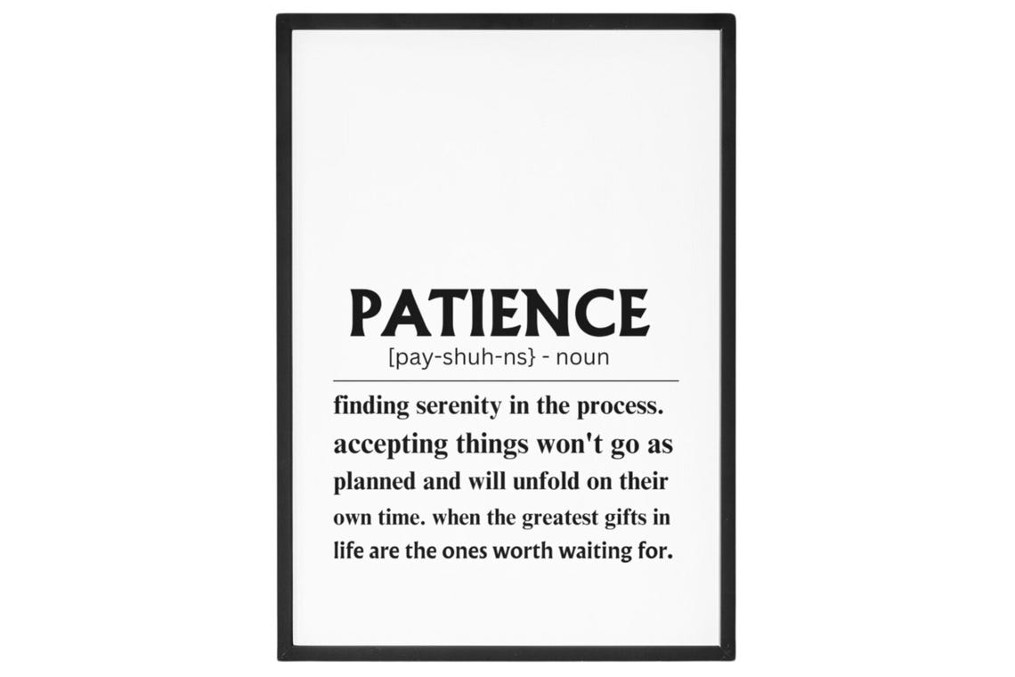 Patience Definition Dictionary Style Inspirational Quote Poster - Image 7