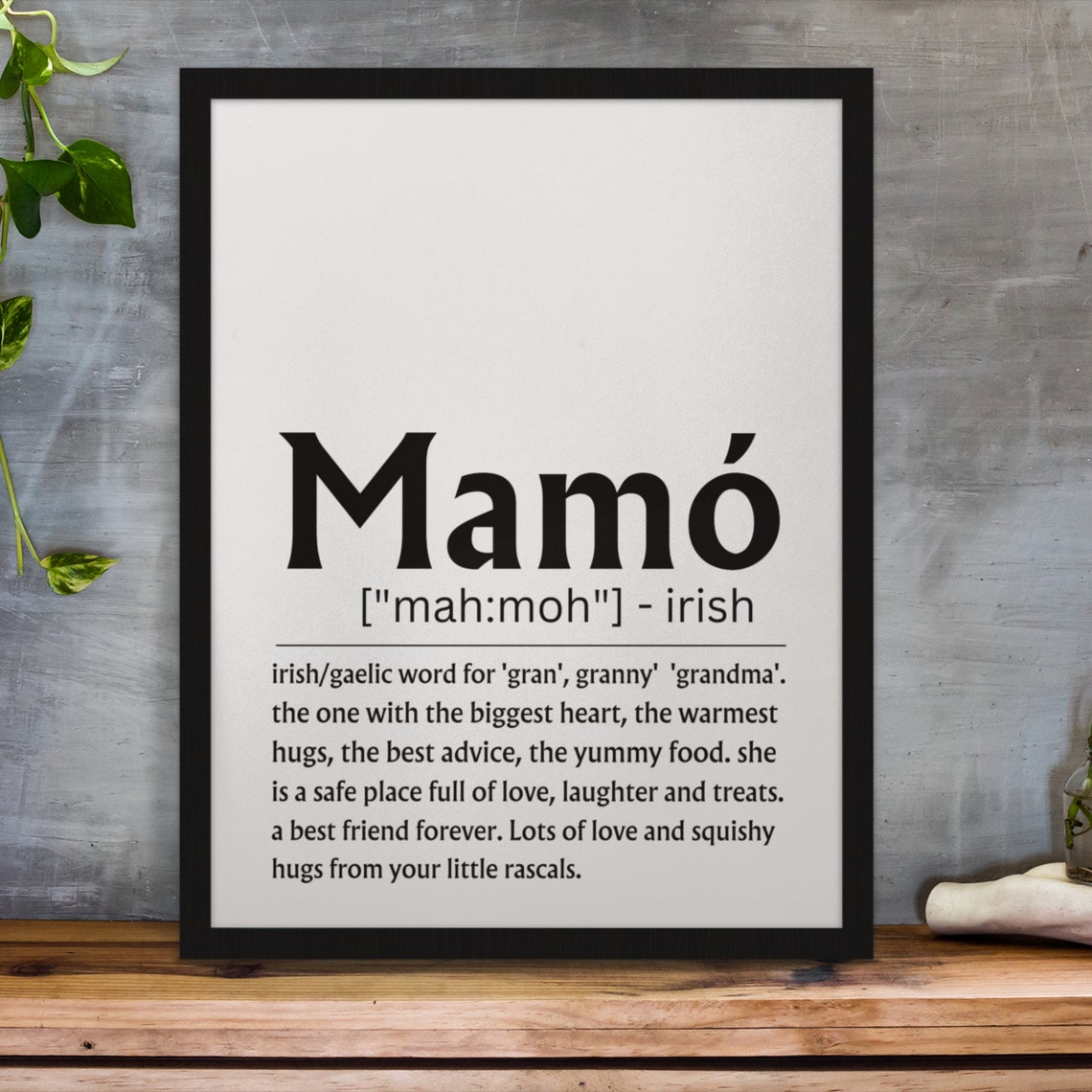 Mamo Irish Grandmother Dictionary Definition Poster Mothers Day Gift - Image 2