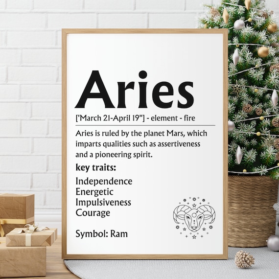 Aries Zodiac Definition Sign Ram Symbol Fire Sign Wall Poster
