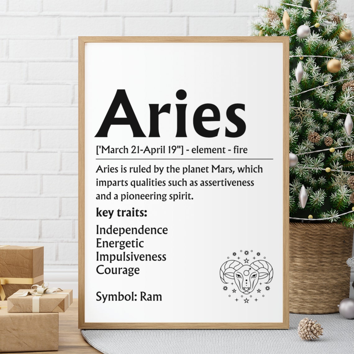 Aries Zodiac Definition Sign Ram Symbol Fire Sign Wall Poster