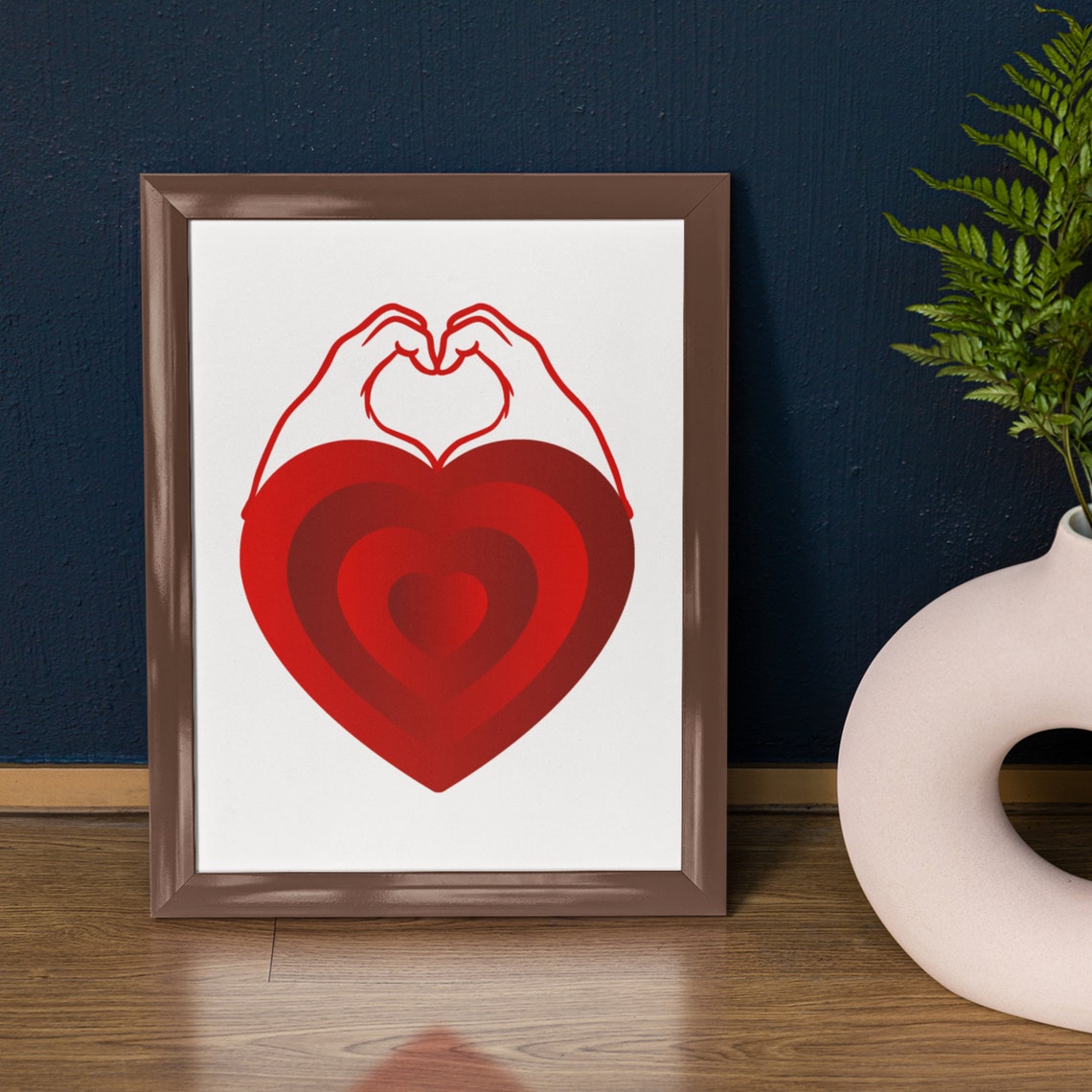 Red Heart Hand Heart Modern Valentine Love Decorative Poster - Image 9