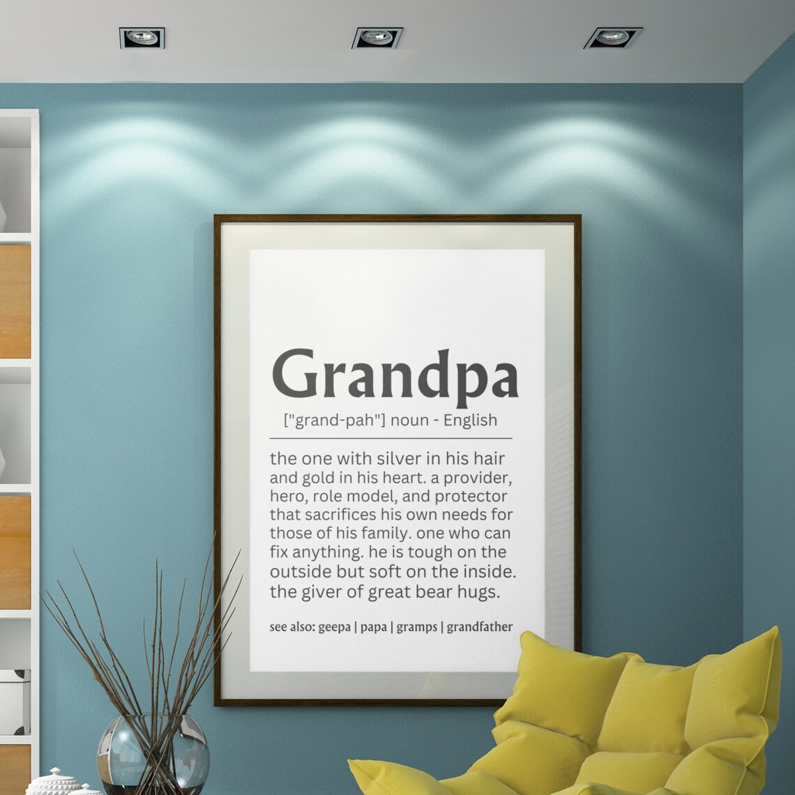 Grandpa Definition Christmas Gift, Family Wall Art Print - Image 5