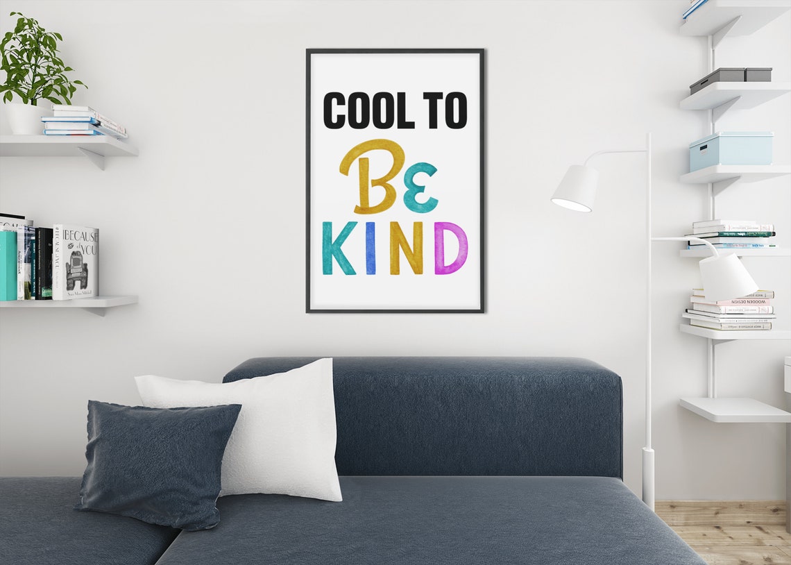 Cool To Be Kind Colorful Hand Lettered Kids Classroom Poster - Image 3