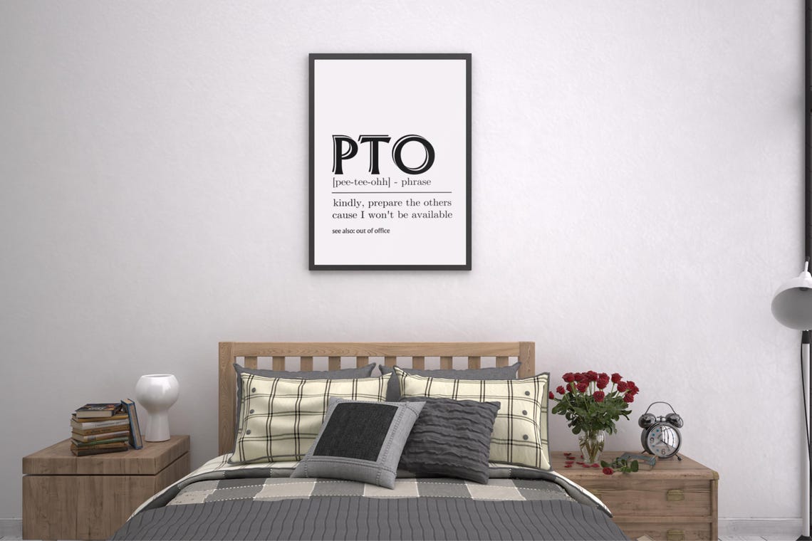 PTO Funny Office Dictionary Definition Out of Office Humor Poster - Image 3