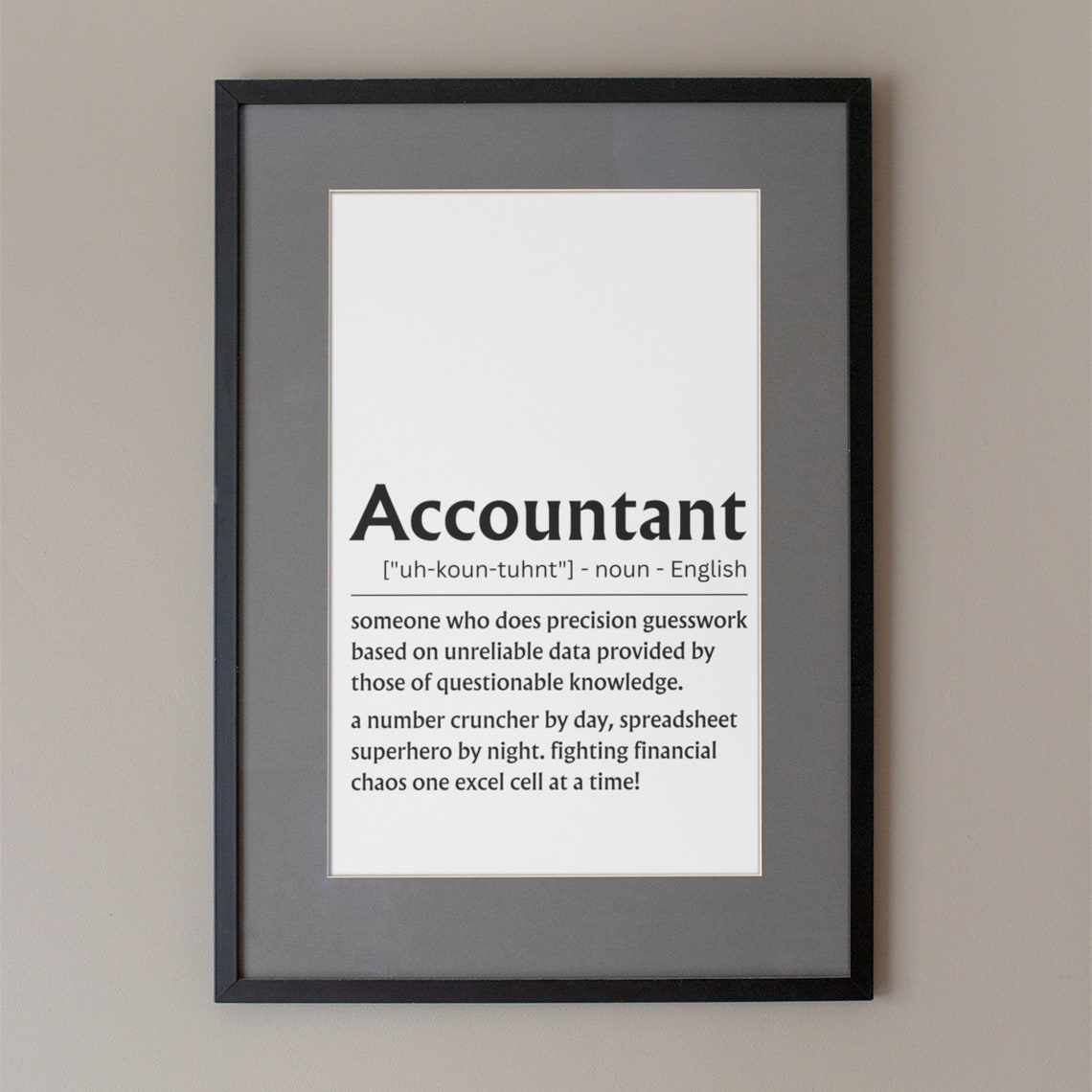 Accountant Spreadsheet Superhero Funny Definition Wall Poster - Image 6