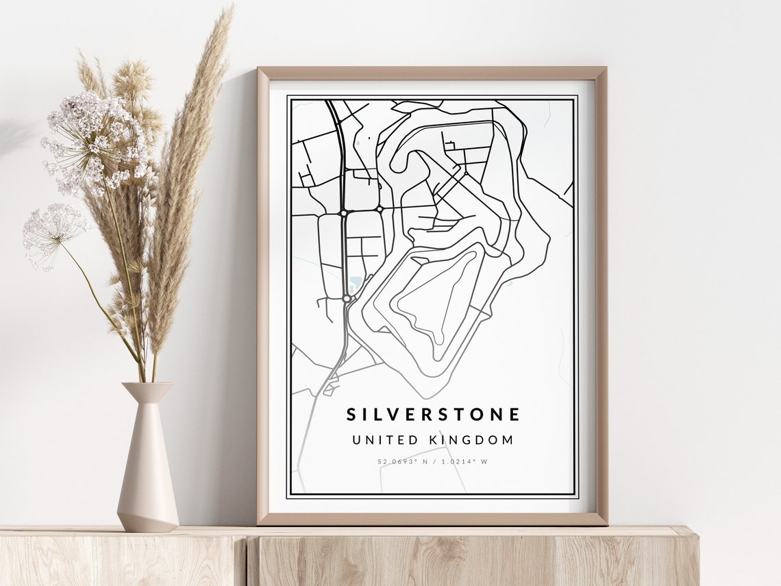 Silverstone Map Print Poster Wall Art Geographic