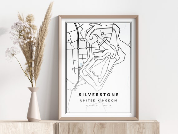Silverstone Map Print Poster Wall Art Geographic