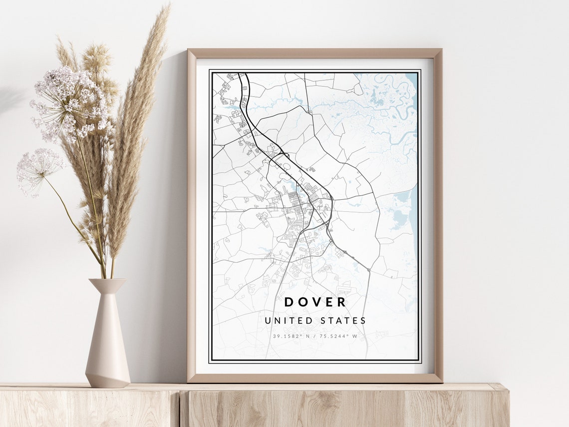 Dover Delaware United States City Map Art Print Geographic Wall Decor