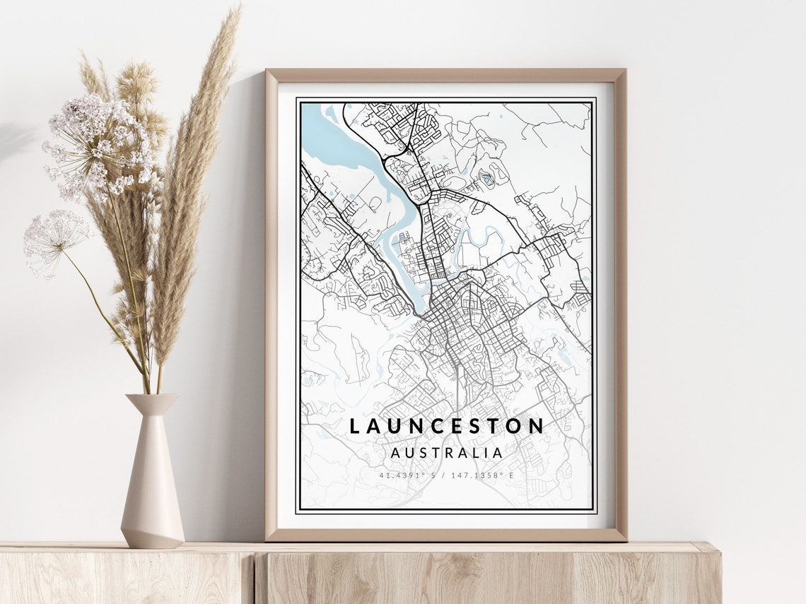 Launceston Australia Minimalist City Map Poster with Coordinates