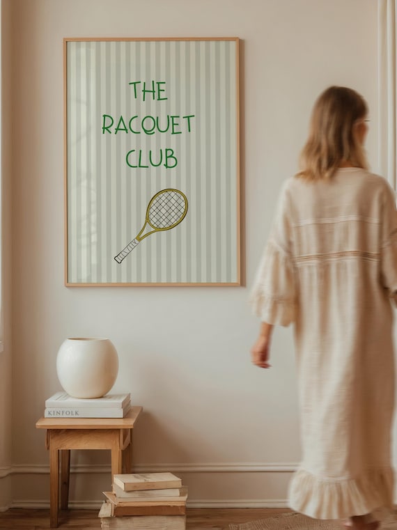 The Racquet Club Tennis Racket Nursery Kids Playroom Decor Poster