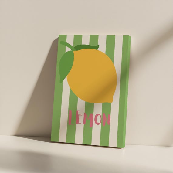 Lemon Kitchen Canvas Art Fresh Citrus Print Unframed Multisize