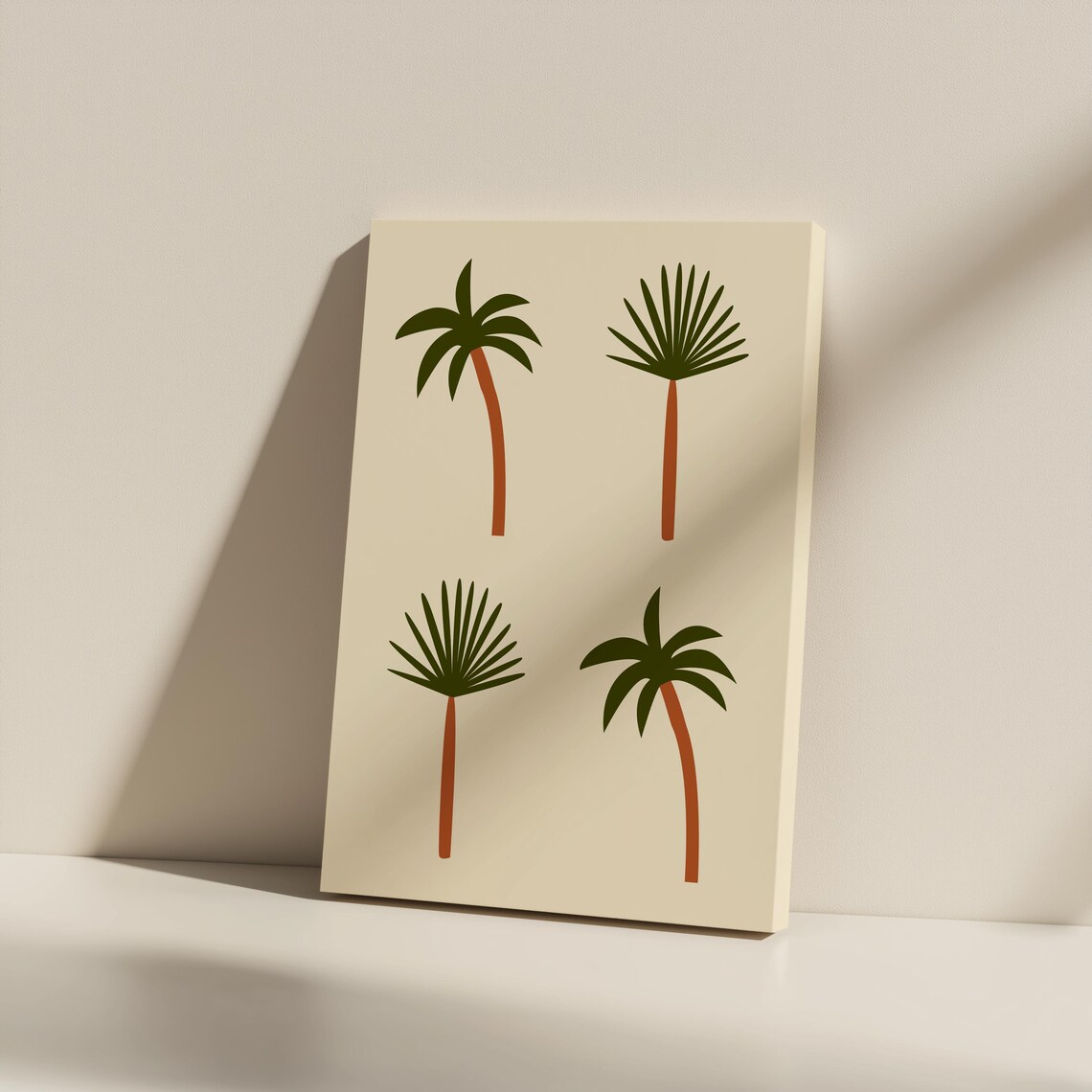 Minimalist Palm Leaf Canvas Art Tropical Boho Print Unframed
