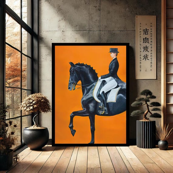 Orange Horse Animal Abstract Home Decor Canvas Wall Art Modern Print Painting For