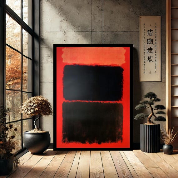 Mark Rothko Red Minimalist Home Decor Canvas Wall Art Modern Print Painting Abstract For