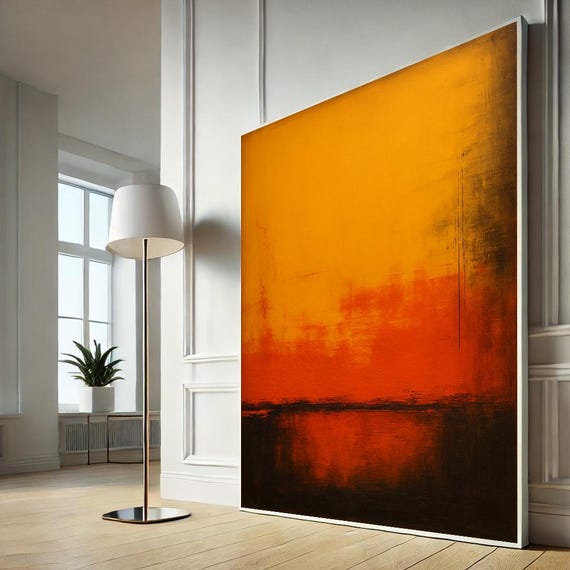 Mark Rothko Orange And Red Abstract Canvas Wall Art Print Modern Minimalist Painting Home Decor