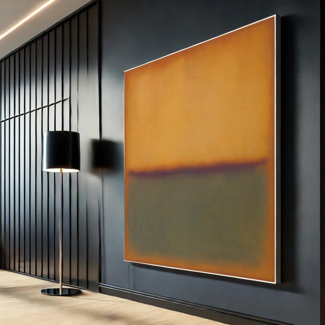 Abstract Orange Color Field Minimalist Modern Living Room Poster
