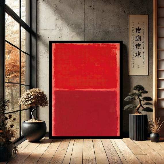 Mark Rothko Red Minimalist Home Decor Canvas Wall Art Modern Print Painting Abstract For