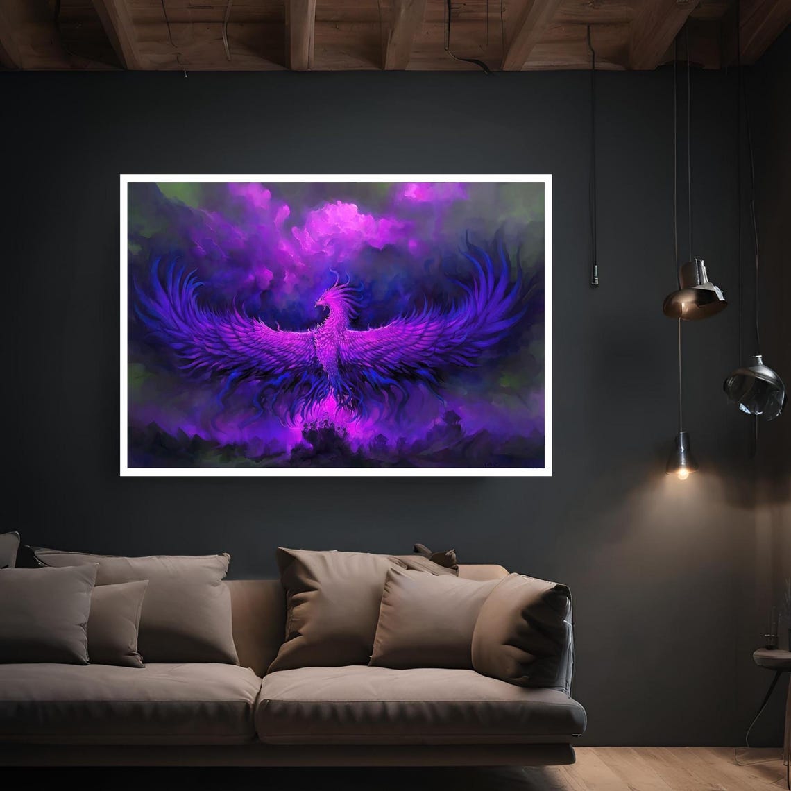 Phoenix Rebirth Home Decor Canvas Wall Art Modern Print Abstract For