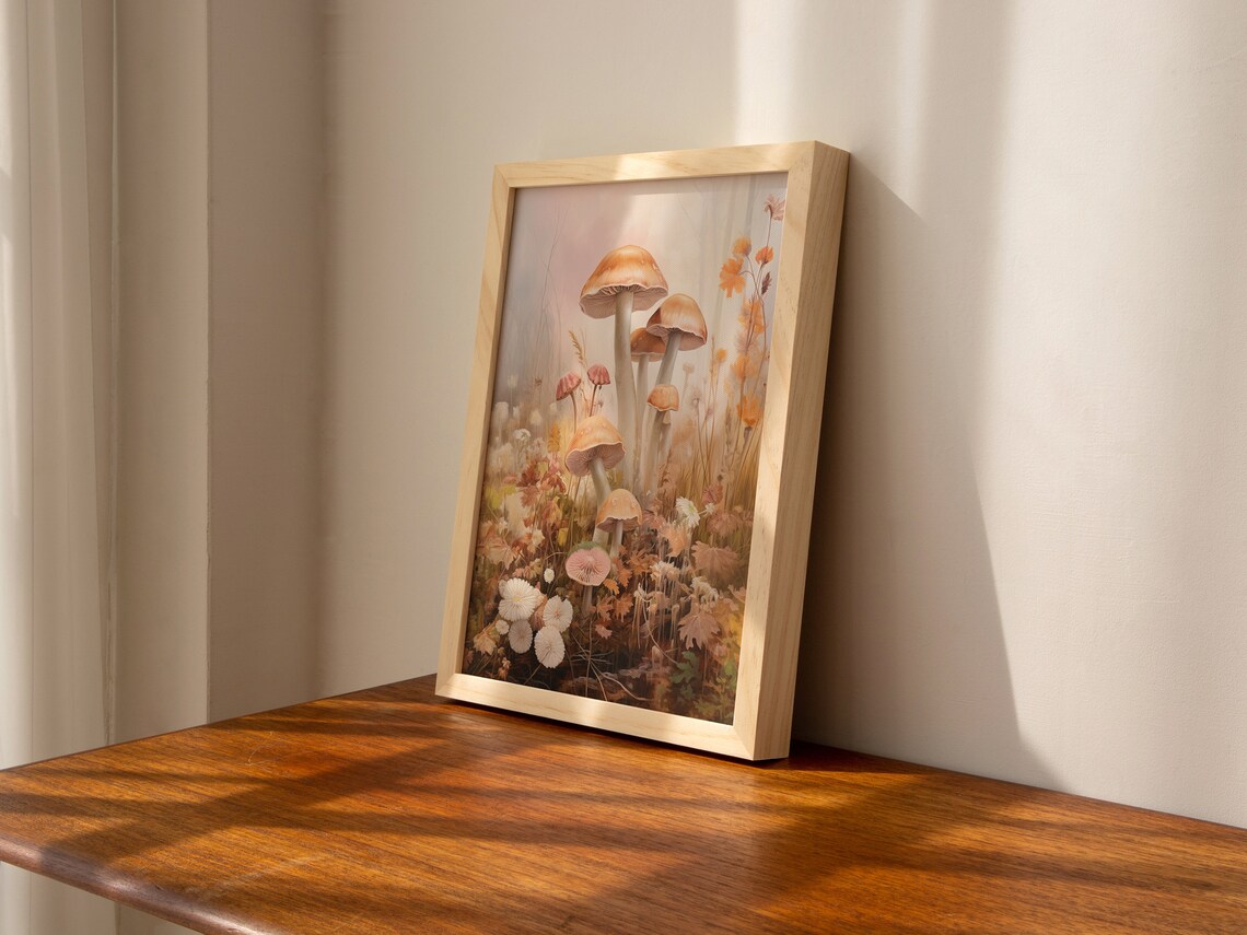Delicate Mushrooms Cottagecore Woodland Art Print - Image 2