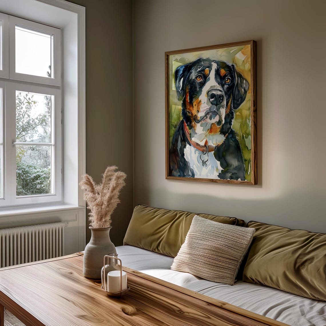 Greater Swiss Mountain Dog Watercolor Portrait Breed Art Poster - Image 4