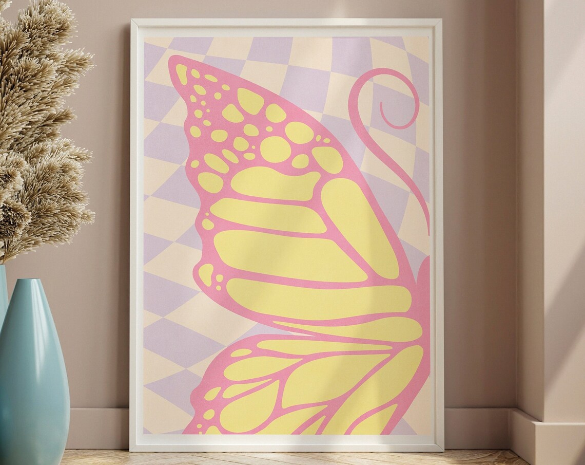 Butterfly Wings Modern Bathroom Wall Art Print - Image 4
