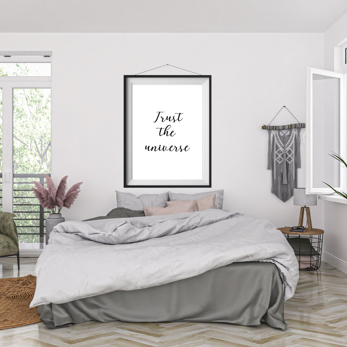 Trust The Universe Calligraphy Script Inspirational Affirmation Poster - Image 2