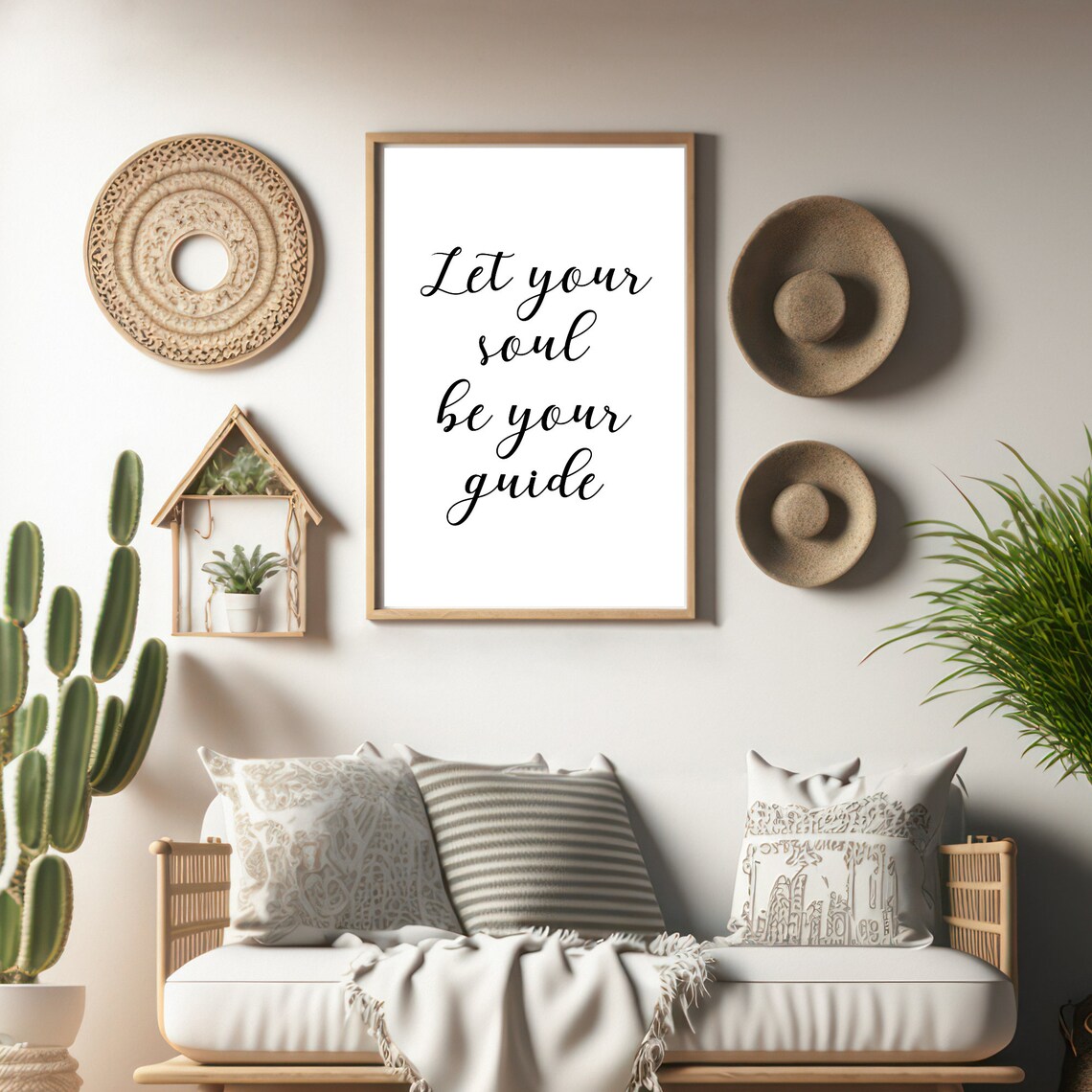 Let Your Soul Be Your Guide Calligraphy Script Inspirational Quote Poster