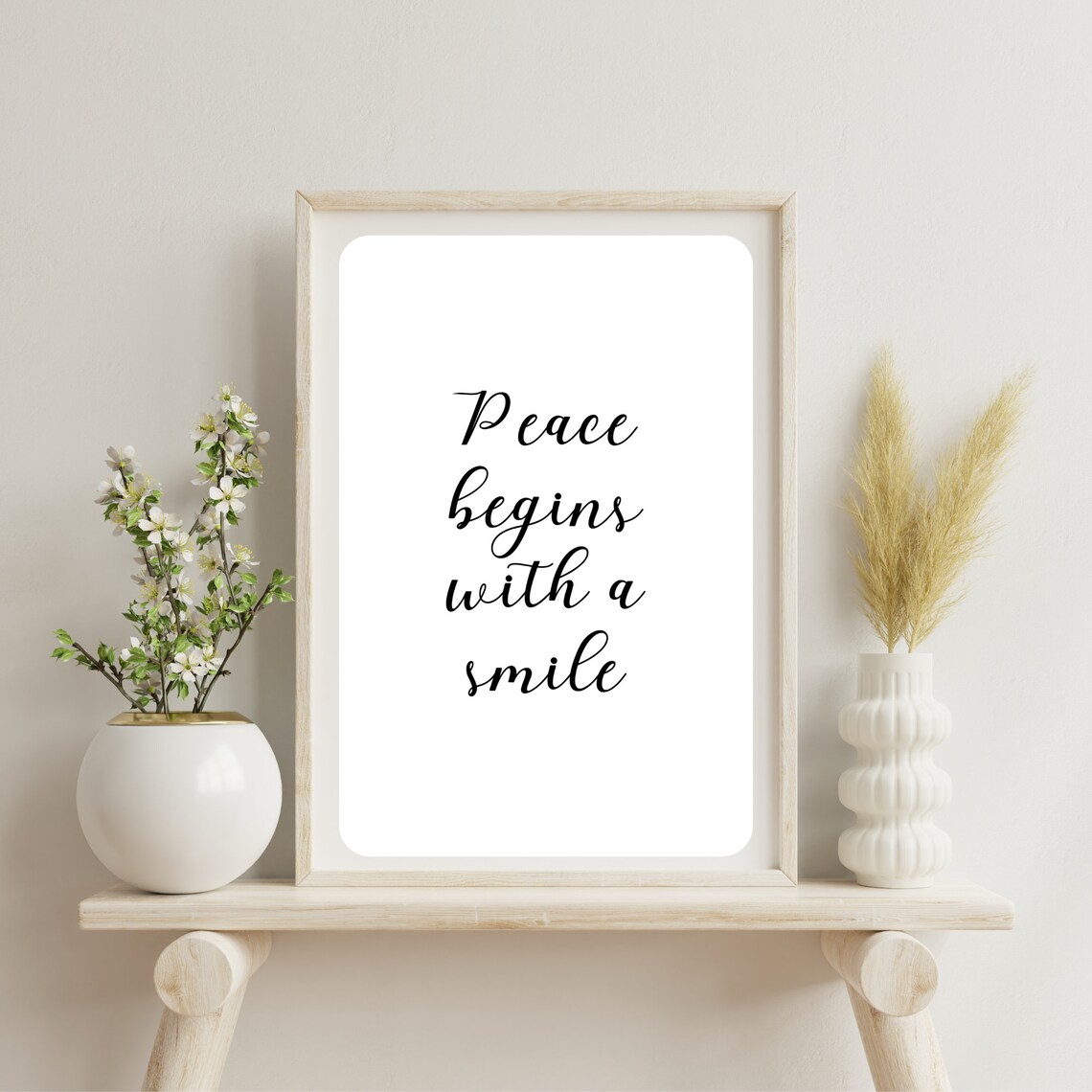Peace Begins With A Smile Inspirational Quote - Image 4