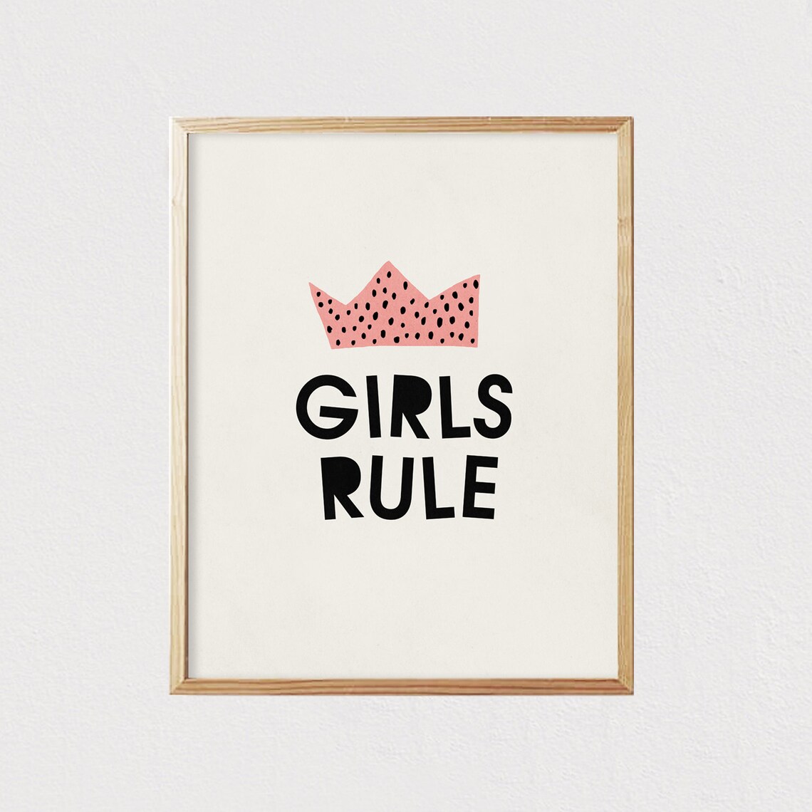 Girls Rule Crown, Mid-Century Modern Art Print