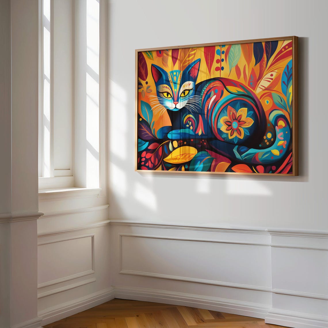 Cat Portrait Painting, Mexican Wall Art - Image 3