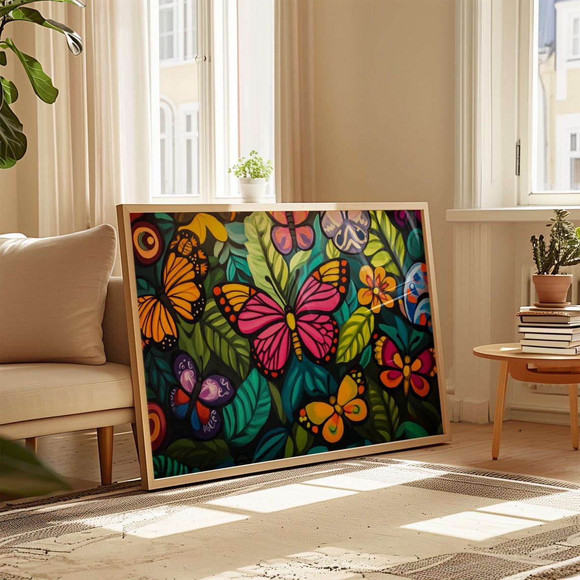 Print Butterfly Portrait Painting Mexican Wall Art New Listing 32 - Image 4