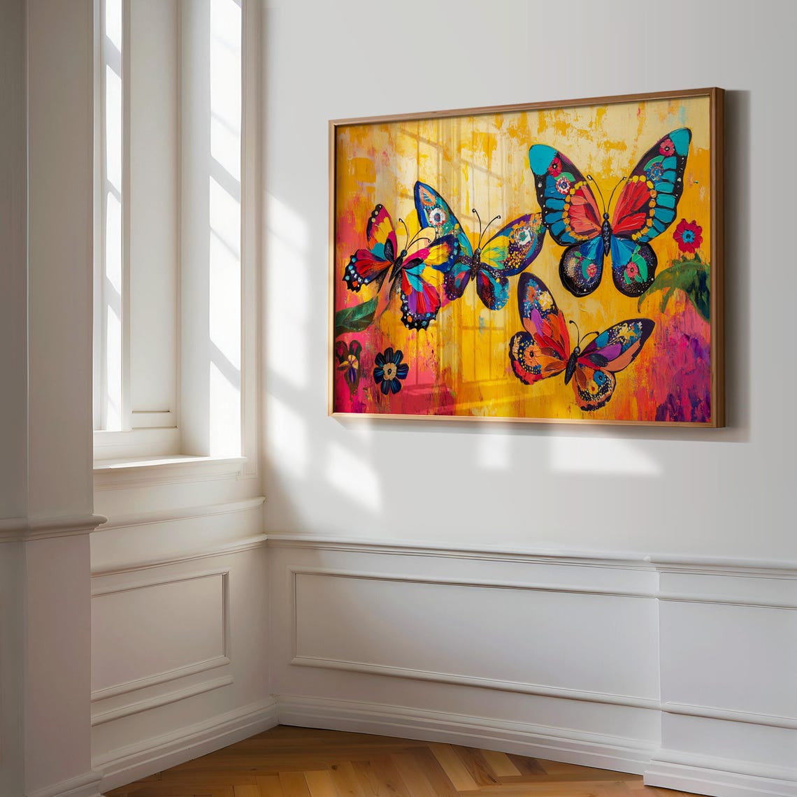 Print Butterfly Portrait Painting Mexican Wall Art New Listing 17 - Image 3