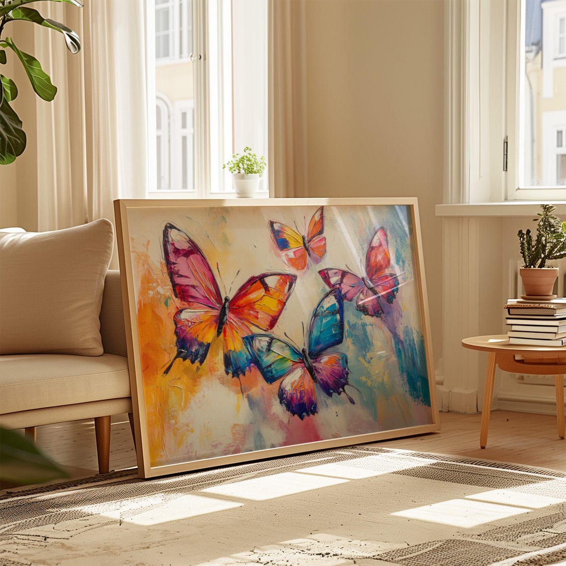 Print Butterfly Portrait Painting Mexican Wall Art New Listing 34 - Image 4