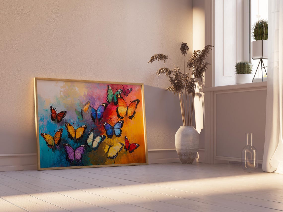 Print Butterfly Portrait Painting Mexican Wall Art New Listing 27 - Image 2