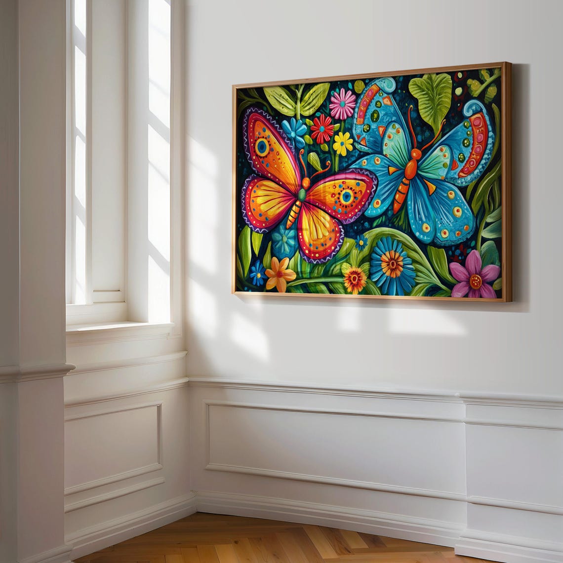 Print Butterfly Portrait Painting Mexican Wall Art New Listing 35 - Image 3