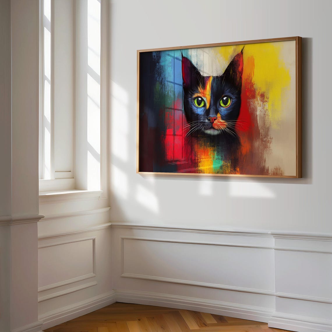 Cat Portrait Painting, Mexican Wall Art - Image 3