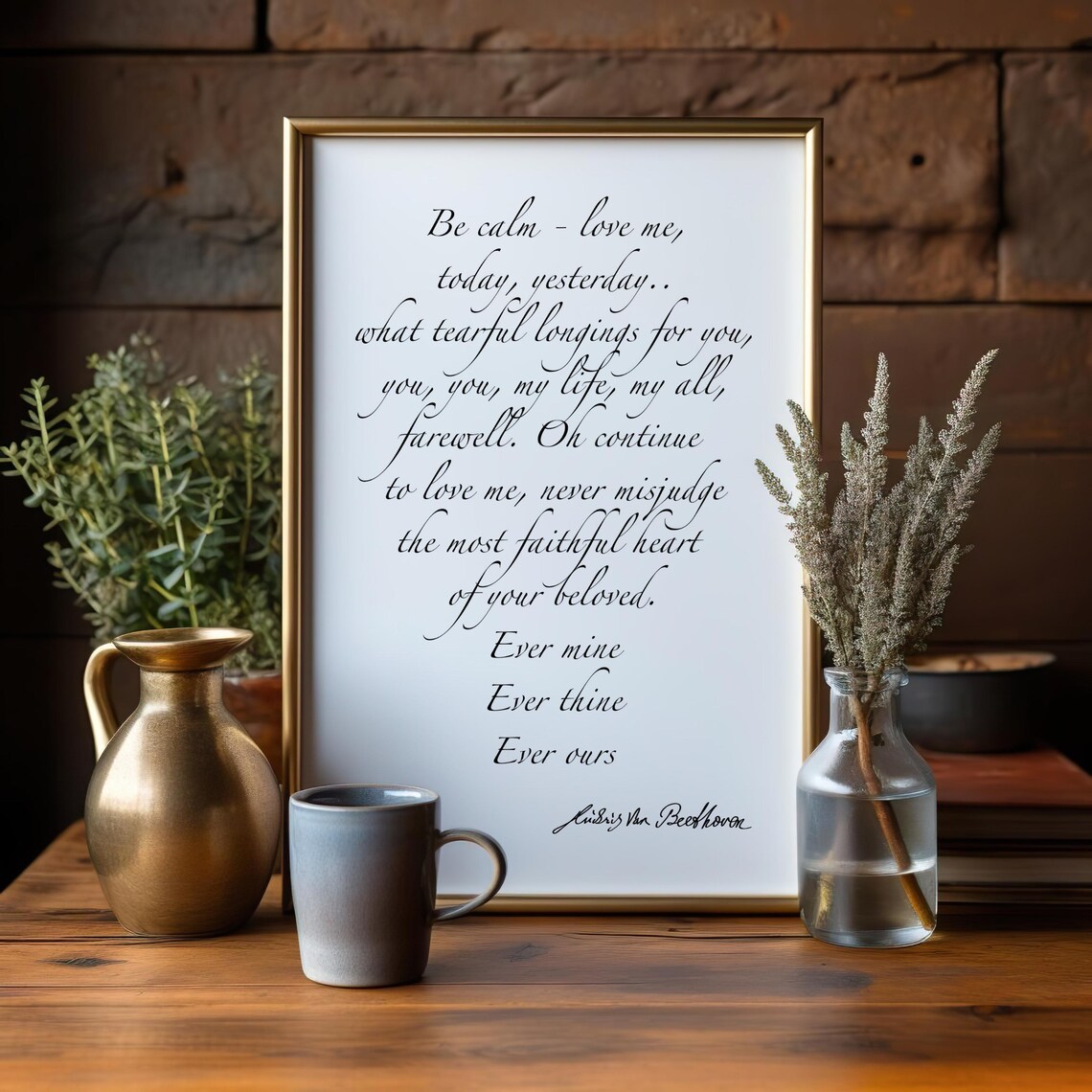 Beethoven Immortal Beloved Letter Calligraphy Love Quote Poster - Image 2
