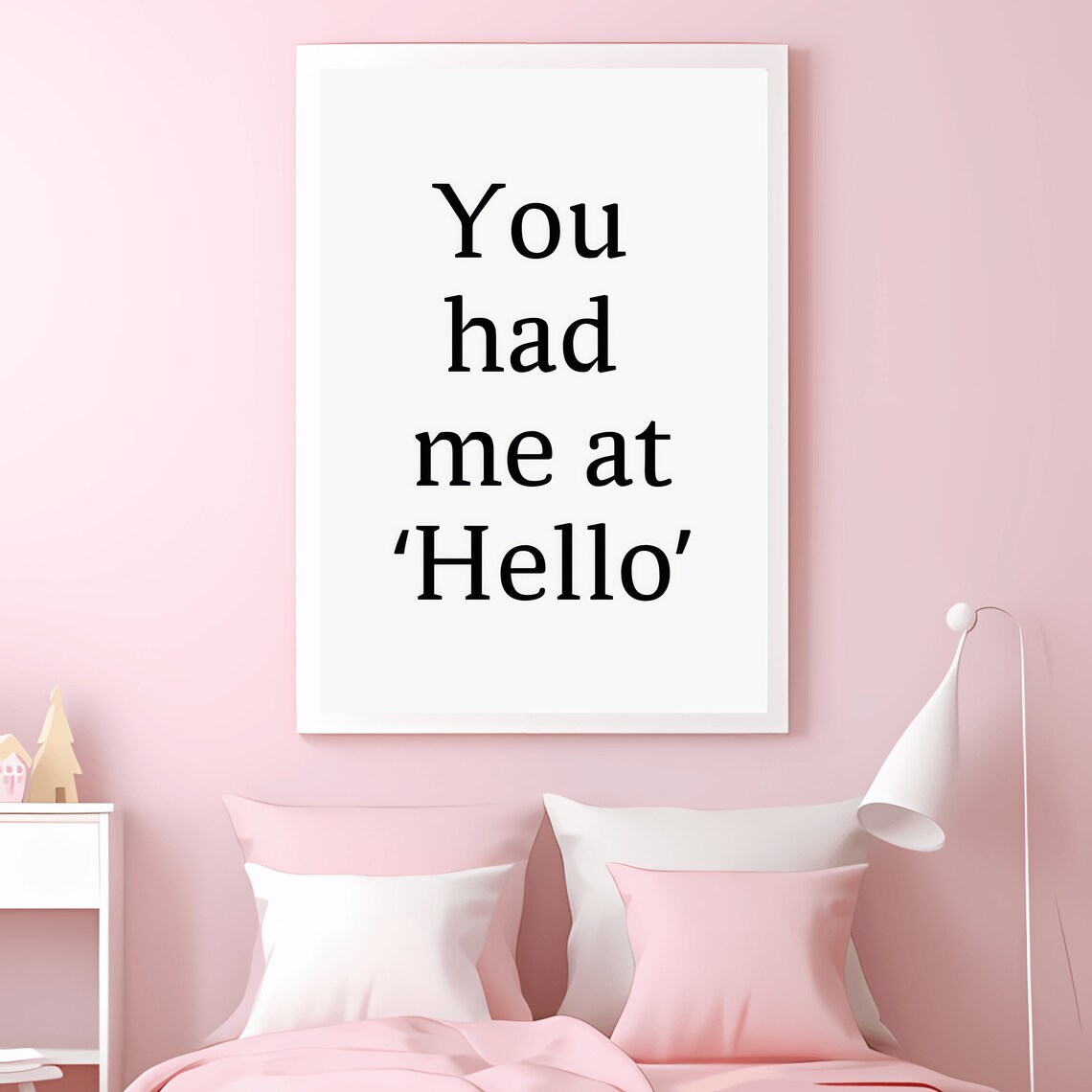 You Had Me At Hello Romantic Movie Quote Valentine Love Poster - Image 3
