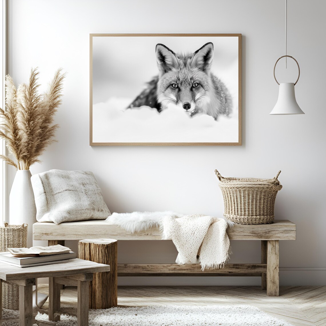 Winter Fox In Snow Art Print, Minimalist Christmas - Image 3