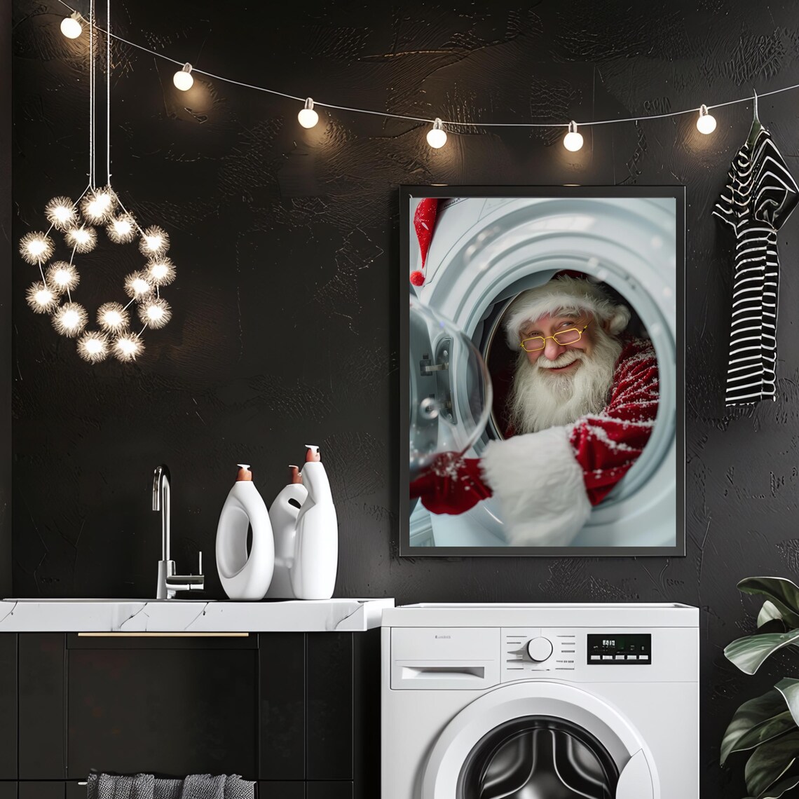 Father Christmas Washing Machine Funny Christmas Print - Image 2