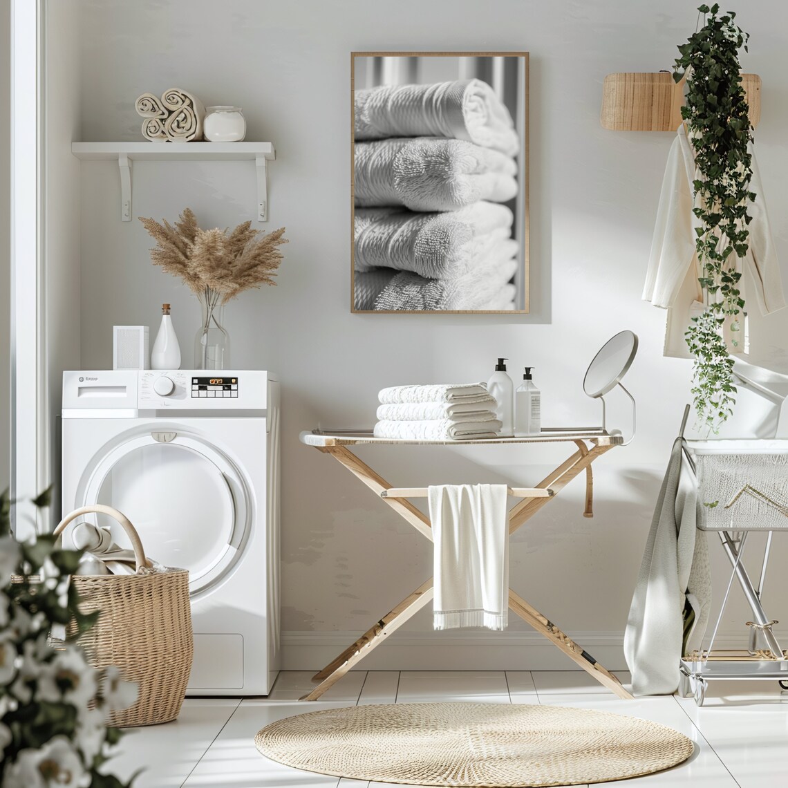 Laundry Room Print, Pile Of Fluffy Towels - Image 2