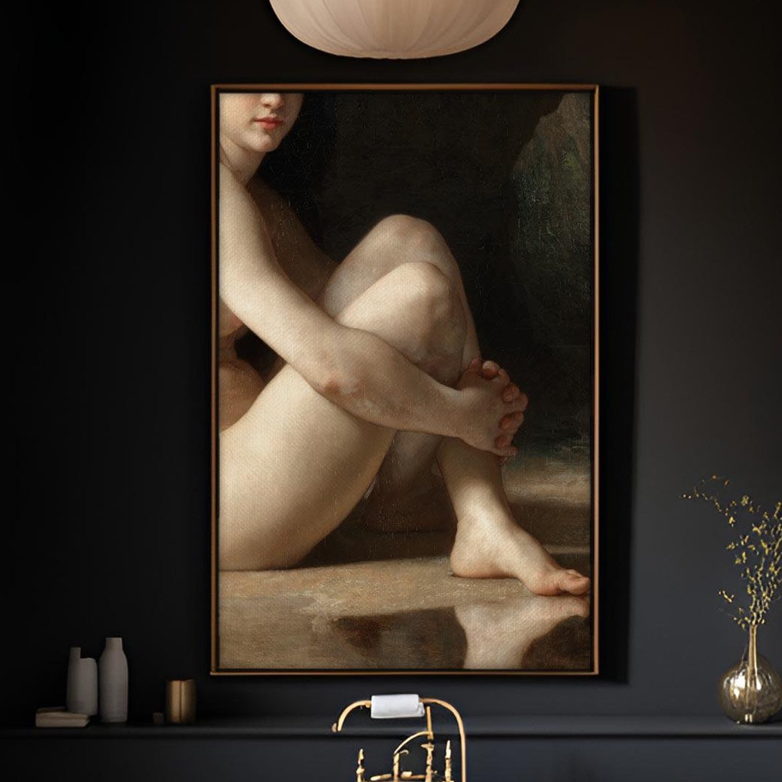 Moody Nude Wall Art Framed Woman Print Large Elegant Home Decor For Modern Antique Interiors Dark Maximalist - Image 2