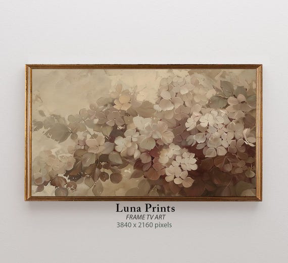 Fall Flowers, Burgundy Hydrangeas Floral Art Print